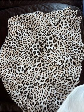 Altard State Leopard Print Plush Throw Blanket - Cream, Black & Brown